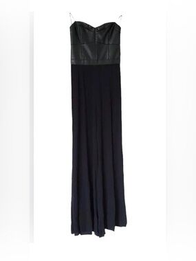ASTR pleather bustier strapless pantsuit